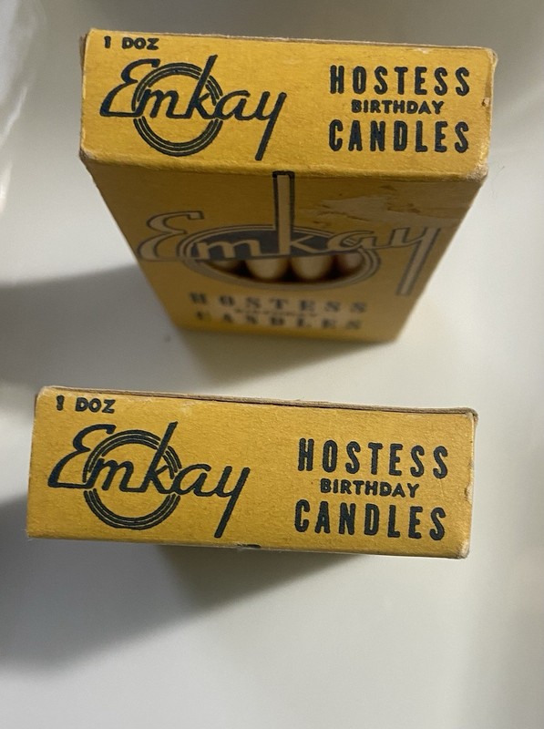 Birthday Candles Emkay Hostess Vintage 2 Packs Of 12 Old School Fire gallery