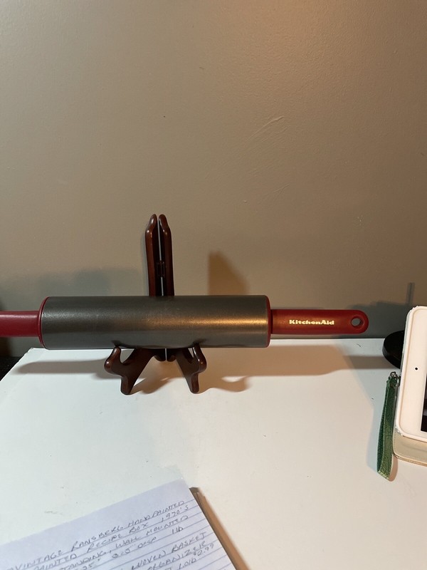 KitchenAid Nonstick Heavy Duty Rolling Pin Red and Grey Baking Cookies CLEAN gallery