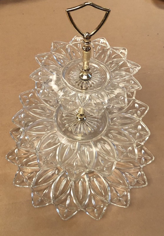 Federal Glass Lou Glazer 3 Tier Cake Or Dessert Stand - Perfect for High Tea