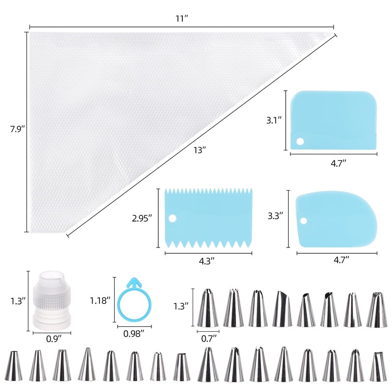 Cake Decorating Kit 200 12-Inch Piping Bags 24 Frosting Tips Scrapers gallery