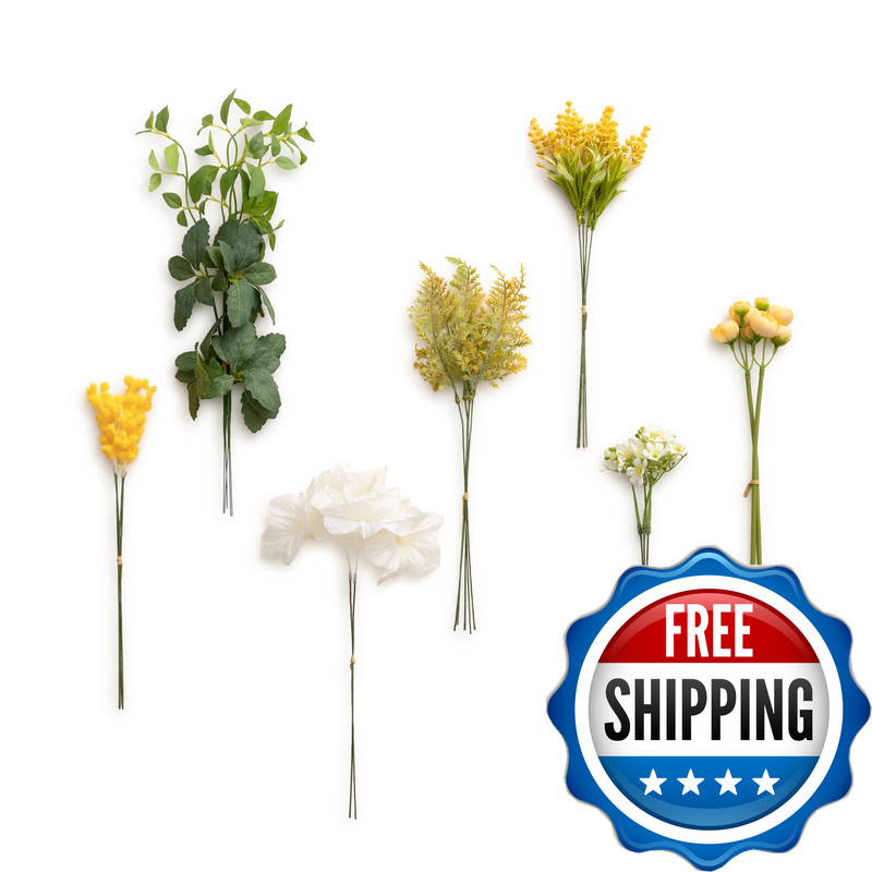 Ling’S Moment Lings Moment Artificial Greenery Stems Set 30Pcs 7 Kinds Of Faux