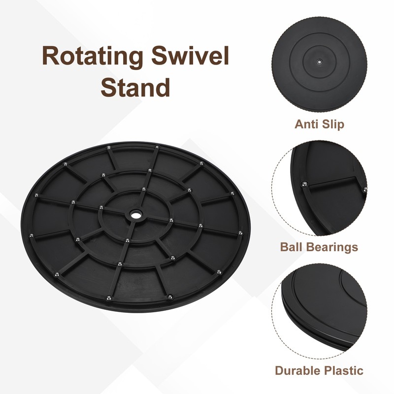 3Pcs 16inch Rotating Swivel Stand with Steel Ball Bearings for TV, Black gallery