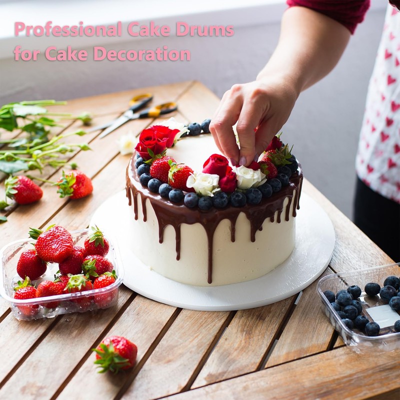 3 PCS 12-Inch Cake Drums Sturdy Boards 1/2 Thick Cardboard Round Base gallery