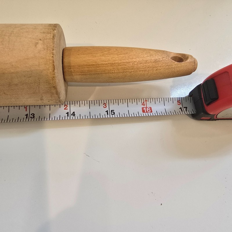 Vintage Hardwood Rolling Pin 17” Hole For Hanging gallery