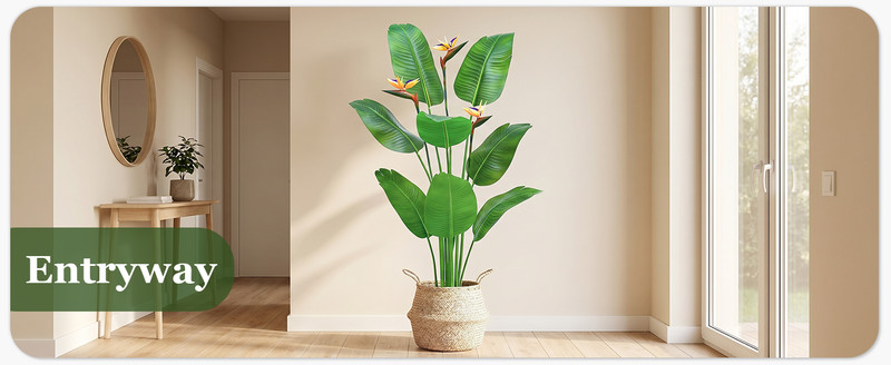 5FT Artificial Bird of Paradise Plant with Flowers, Tall Tropical Fake gallery