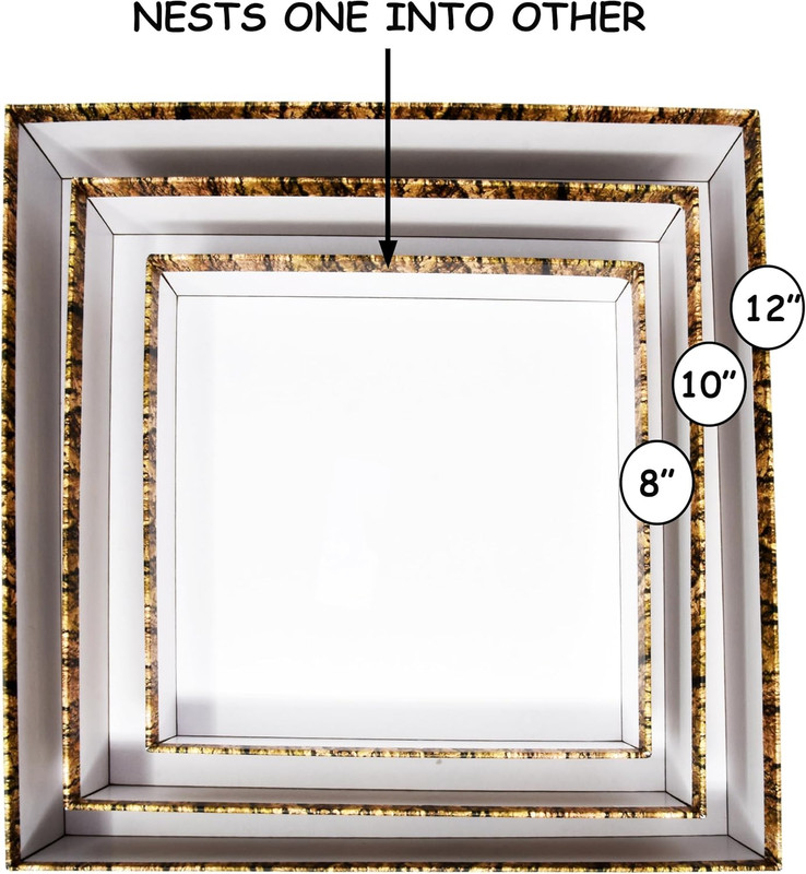Wood Look Cake Stand Holder Set of 3 Square Cardboard Dessert Display Stands 8 1 gallery