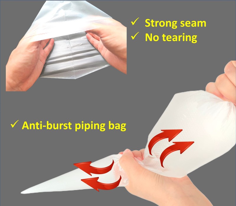 19 Inch Piping Bags,200 Pack Disposable Pastry Bags,Extra Large Thick Anti-Bu... gallery