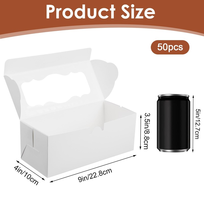 50 Pcs Cookie Boxes, Bakery Boxes with Window, for Donuts, Muffins, Pastries,... gallery