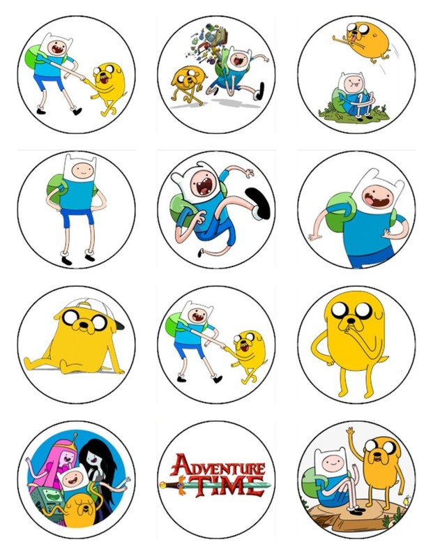 Adventure Time Cake & Cupcake Toppers Edible Icing Finn & Jake Decorations
