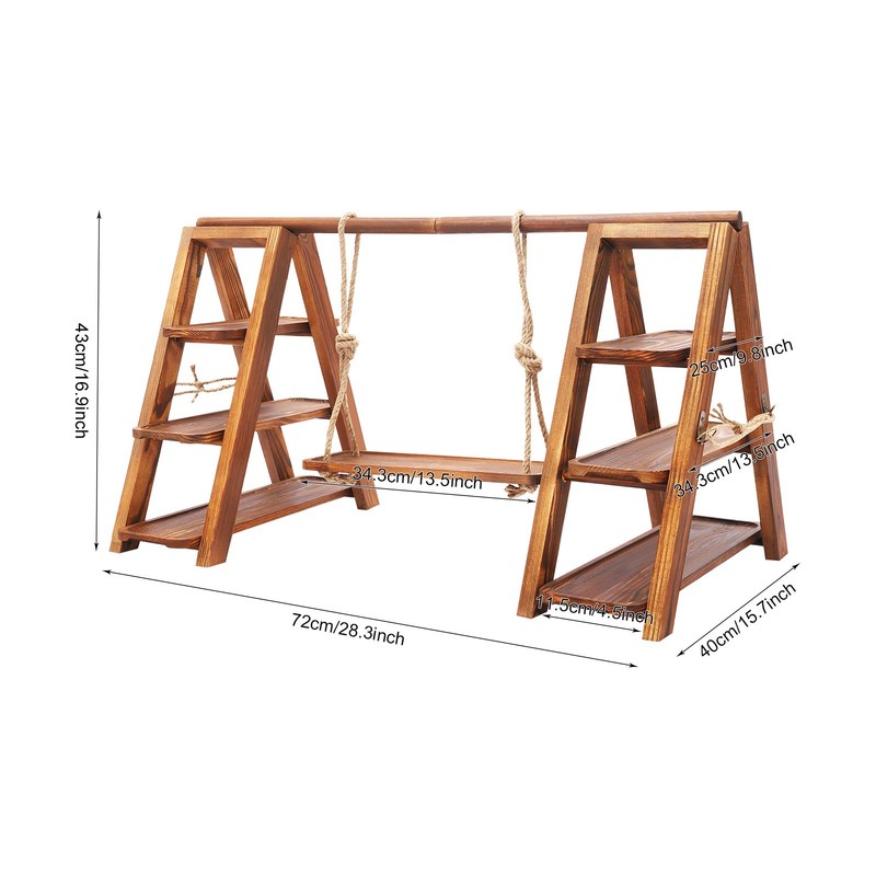 3-Tier Wooden Swing Cupcake with Serving, Dessert Stand with Adjustable Trays gallery