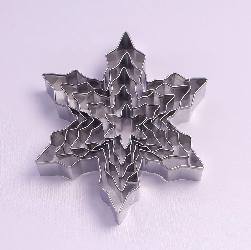 Winter Snowflake Cookie Cutter Set – 5 Piece – Stainless Steel