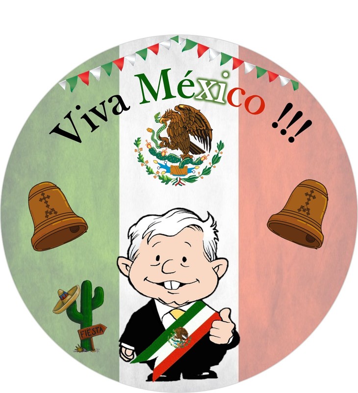 Cake Topper Image on sugar paper ( AMLO ) 8 inches round.