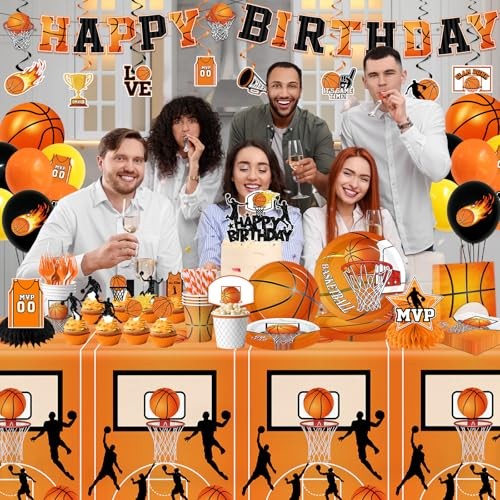 Basketball Party Decorations,206pcs Basketball Birthday Decorations Include gallery