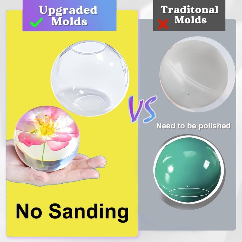 Versatile 3D Clear Sphere Silicone Molds for Jewelry, Candles & DIY Projects gallery