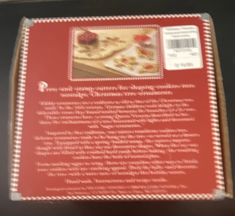 Williams-Sonoma Stained Glass Press-and-Stamp Cookie Cutters Set of 4 Red gallery