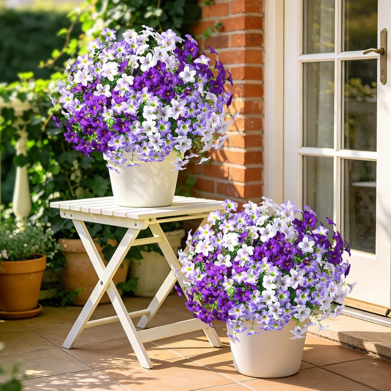 Martine Mall 24 Bundles Look Real Artificial Flowers For Outdoors Realistic gallery
