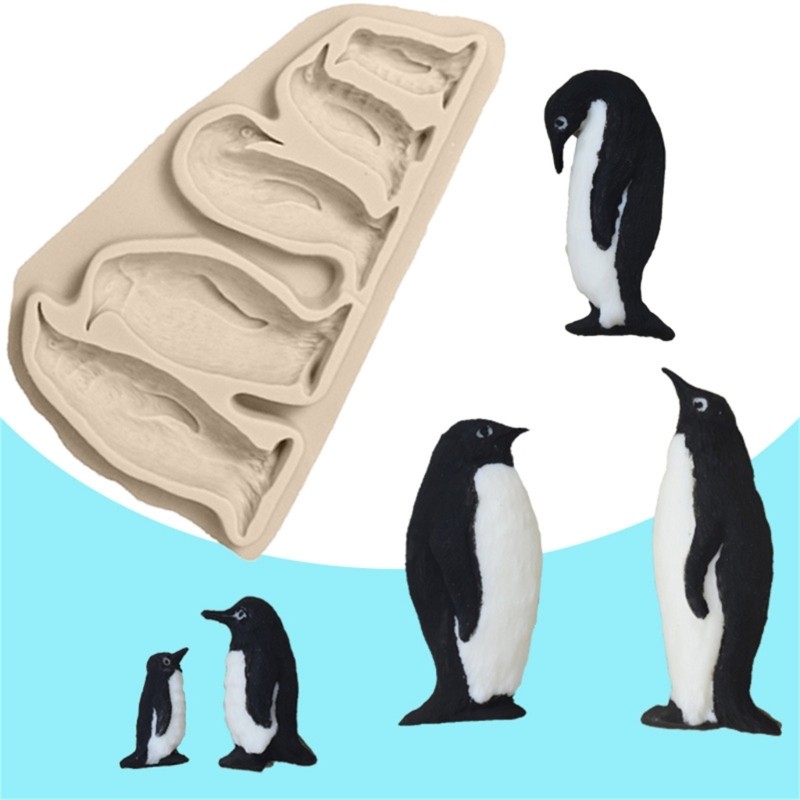 Penguins Family Baking Manual Biscuits Mold Grade Silicone Fondant Mould gallery