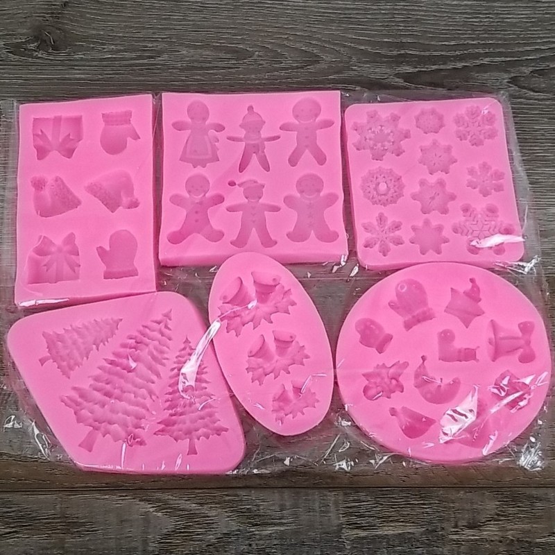 Christmas Silicone Molds Snowflake Molds Mini Xmas Fondant Chocolate Candy Cake