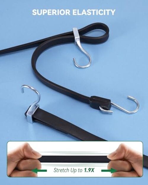 Adjustable Rubber Bungee Cords, Easy to Adjust from 6" to 60 Inch 100% Rubber gallery