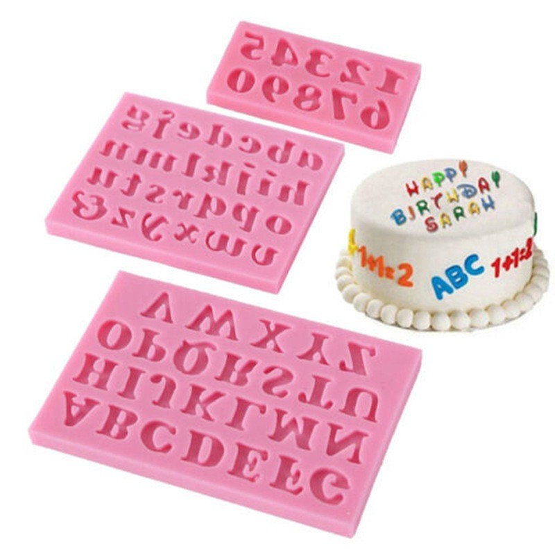 Fondant Alphabet 3Pcs Silicone Mold Mould DIY Birthday Craft Decor Number Cake gallery