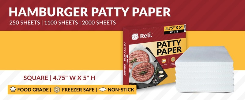 (250 Pa) Hburr Patty Paper (4.75" x 5",Square) | Wax Paper gallery