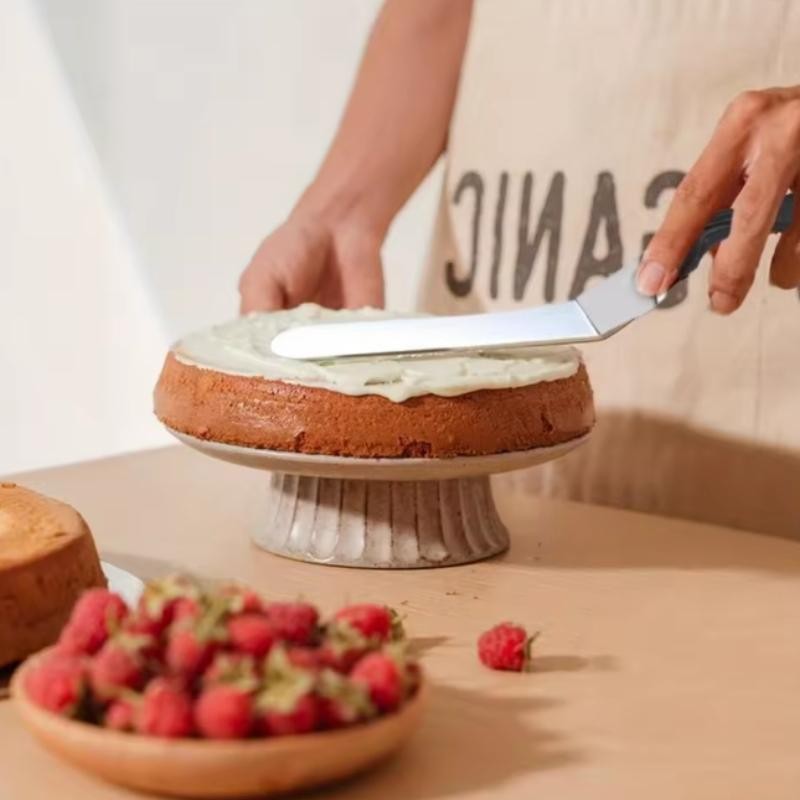 Angled Stainless Steel Icing Spatula Offset Palette Knife for Cake Baking gallery