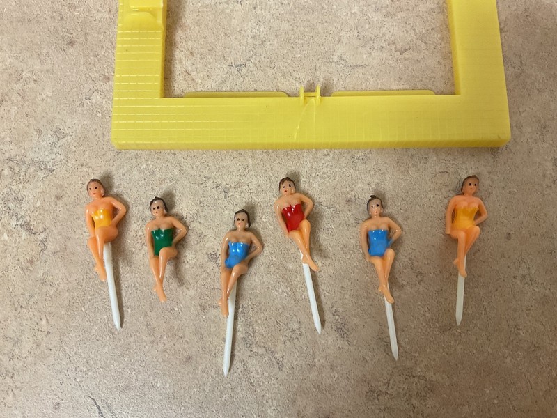 Vintage Hong Kong Cake Toppers Swimming Pool 6 Swimmers Cake Tops Decorating gallery