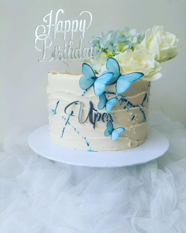 Custom Acrylic Single Name Cake Topper Gold And Silver gallery