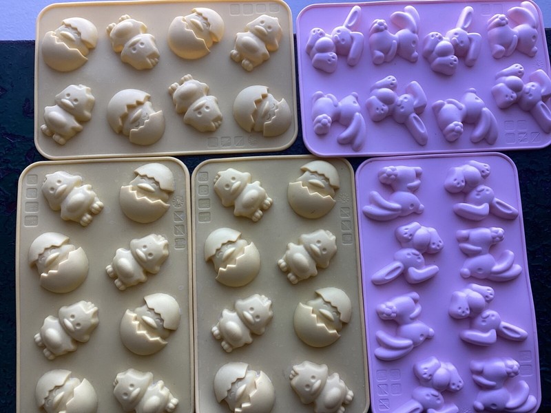 Trudeau Easter Bunny and Chick Silicon Chocolate Molds Set of 5