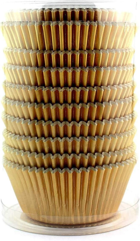 Gold Foil Cupcake Case Liners Wrappers Baking Muffin Paper Cups 200 Pcs gallery
