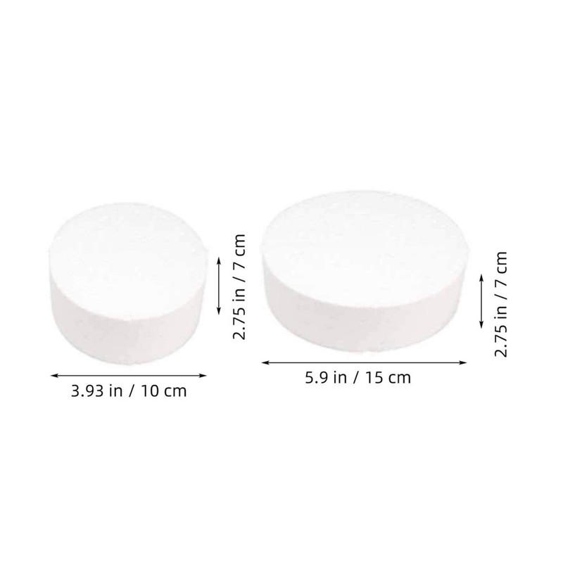 2 Pcs Foam Cake Dummy Round Shape Bakery Fake Cake Model for Decorating Use gallery