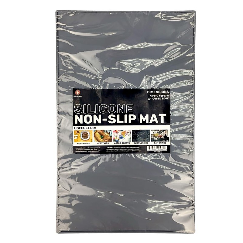 SE Gray Silicone Non-Slip Mat, 18.75-Inch L x 18.8"L x 11.8"W,