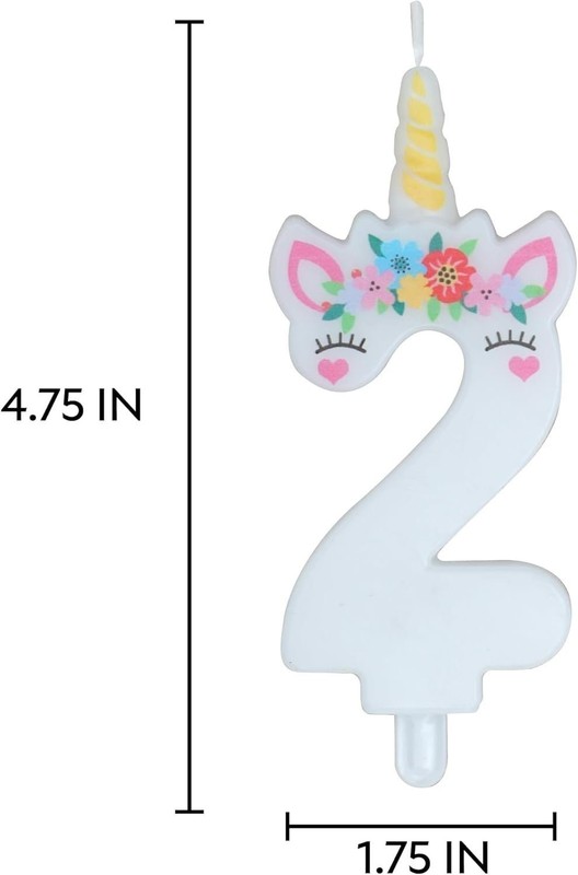 Unicorn Birthday Candle - Number 2 Birthday Candle, Unicorn Birthday... gallery