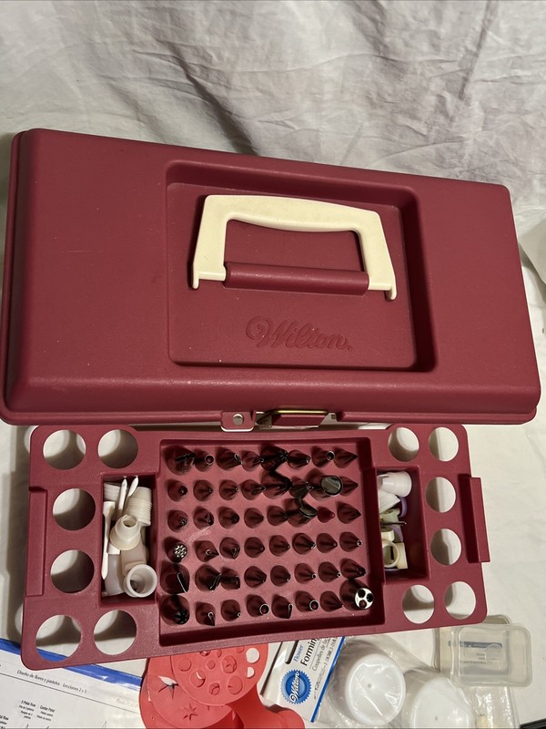WILTON Cake Decorating Tool Caddy Portable Organizer Box Supply W Lots Of Extras gallery