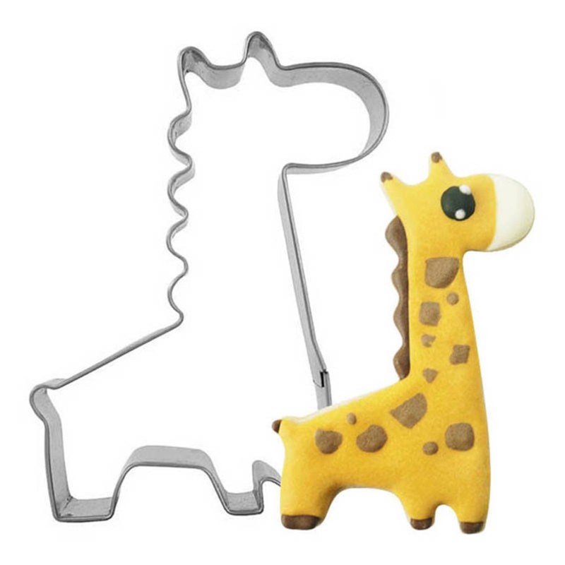 4 Pcs Stainless Steel Cookie Molds Giraffe Shape Fruit Baking Kitchen gallery