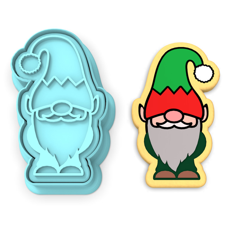 Gnome Elf Cookie Cutter & Stamp #2 | Xmas Holiday Helper Santa Elves