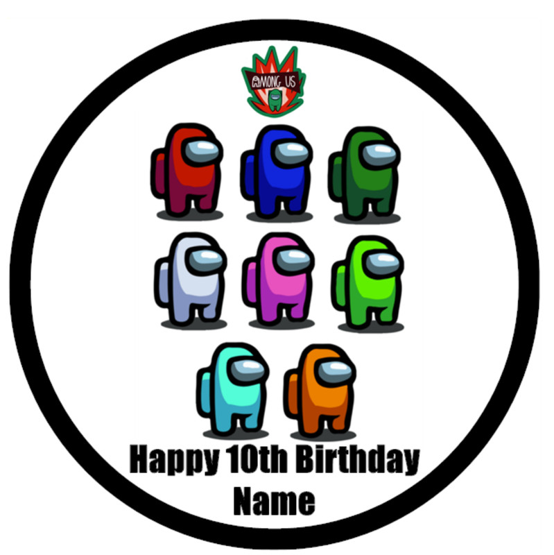 Among Us Gaming Edible Cupcake Toppers – Wafer Birthday Cake Party Decorations gallery