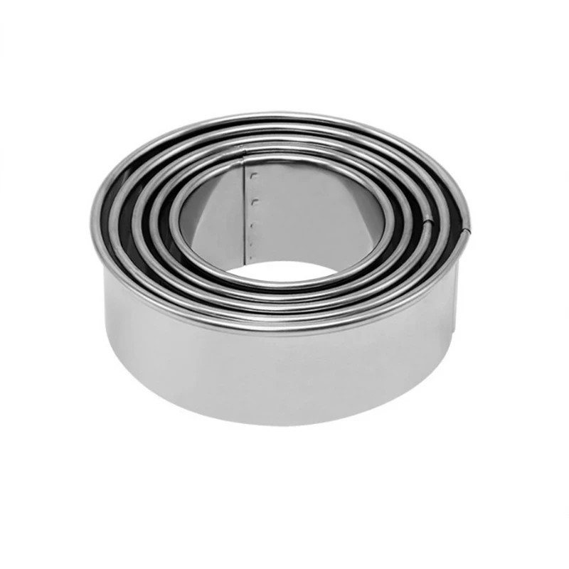 3/5Pcs round Stainless Steel Biscuit Mold Biscuit Cookie Cutters Set Dumpling Sk gallery