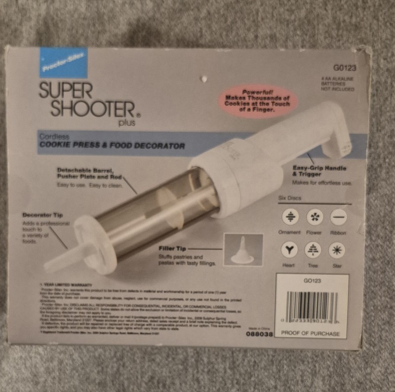 Proctor Silex Super Shooter Plus Cordless Cookie Press & Food Decorator G0123 gallery