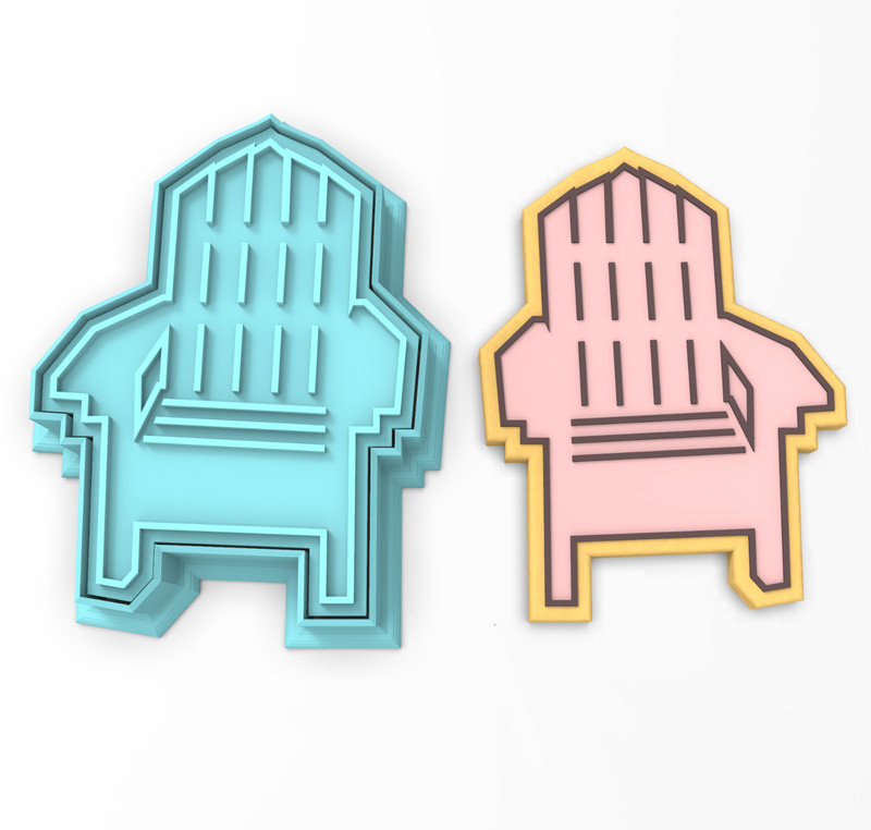 Beach Chair Cookie Cutter & Stamp | Summer Ocean Island Sand Waves Relax
