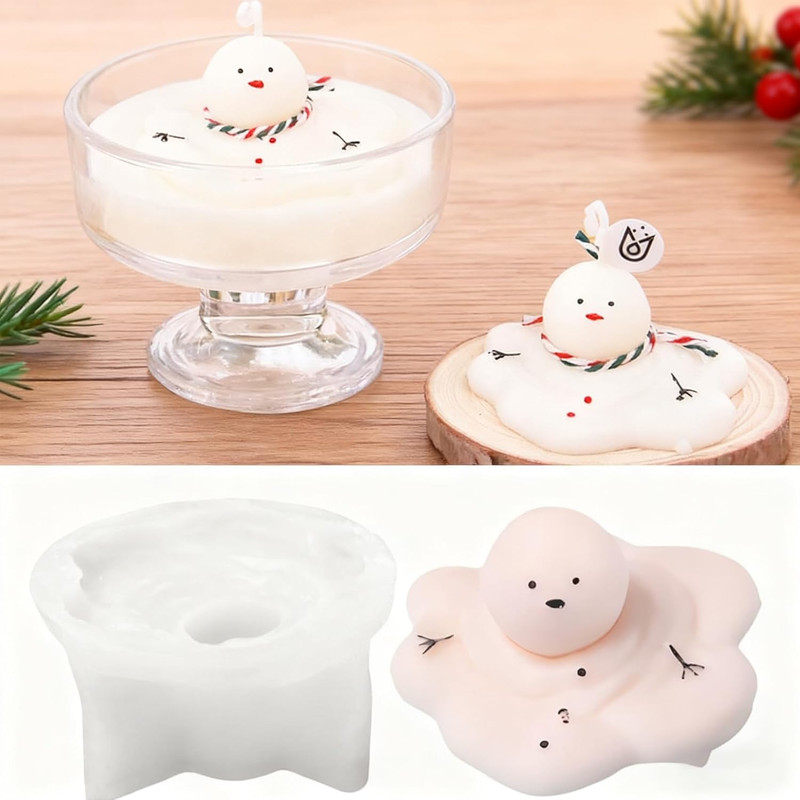 Christmas Snowman Silicone Mold Cute Melting Snowman Mold for Christmas Party De