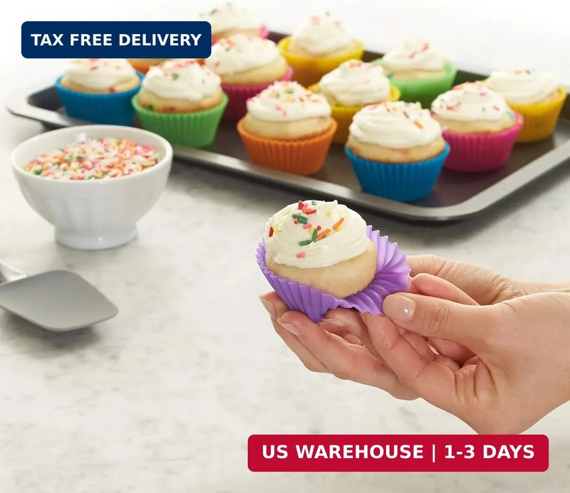 Reusable Non-Stick Silicone Baking Cups, BPA Free, Muffin Liners gallery