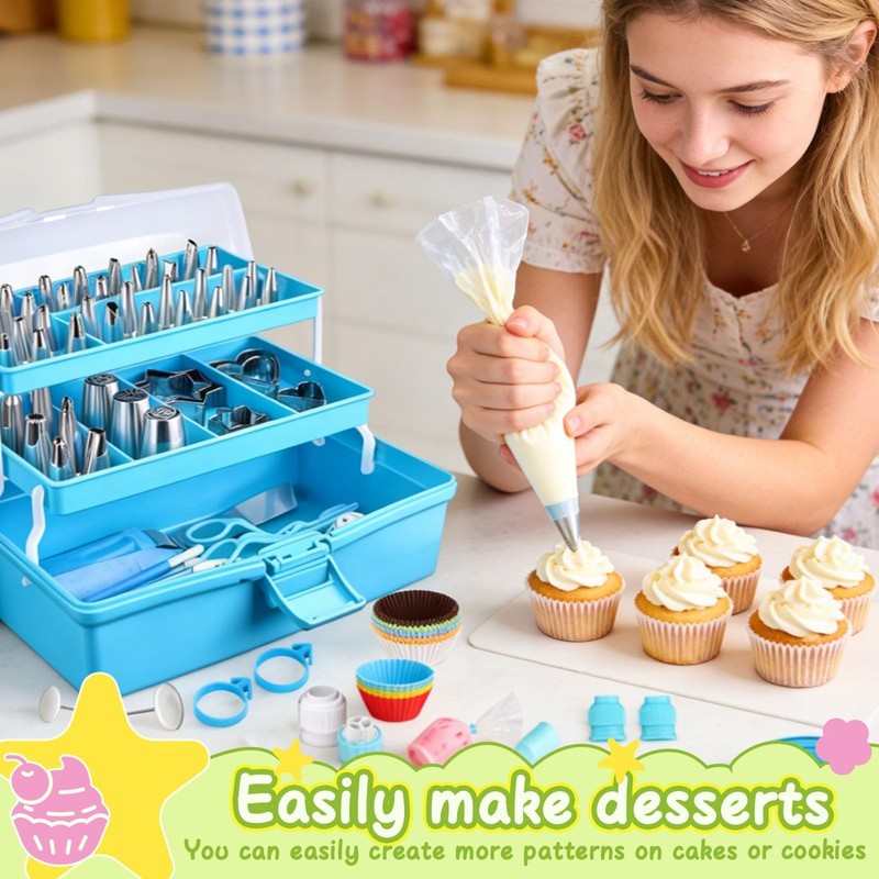 Cake Decorating Tools Supplies Kit, 236 Pieces Baking Accessories with Storag... gallery