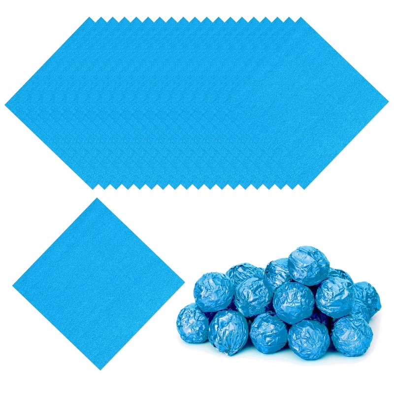Foil Candy Wrappers 3×3 Inch, 100 Pcs Blue Orange Pattern Paper for Candy