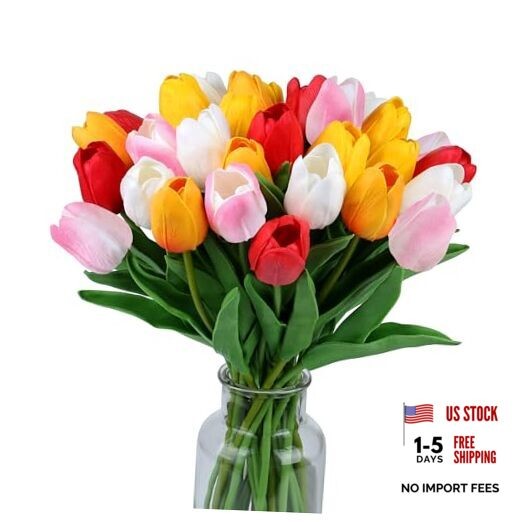 Fake Flowers Tulips Artificial Flower White,yellow,sunset Red,red,light-pink