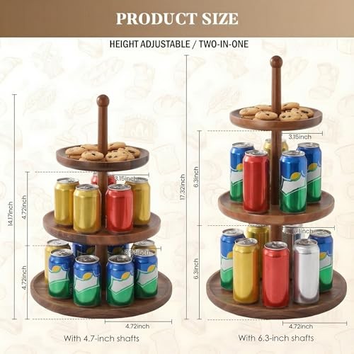 Cupcake Stand Dessert Table Display Set – 2 in 1 Adjustable Height Rustic gallery