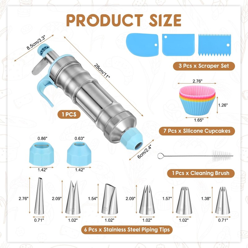 Dessert Decorating Set, Cake Decorating Kit with 6Pcs Stainless Steel Piping ... gallery