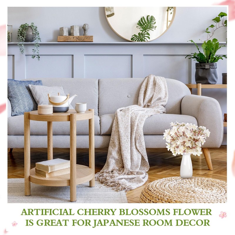 Tigeen 25 Pcs Artificial Cherry Blossom Flower Silk Cherry Blossom Branches gallery