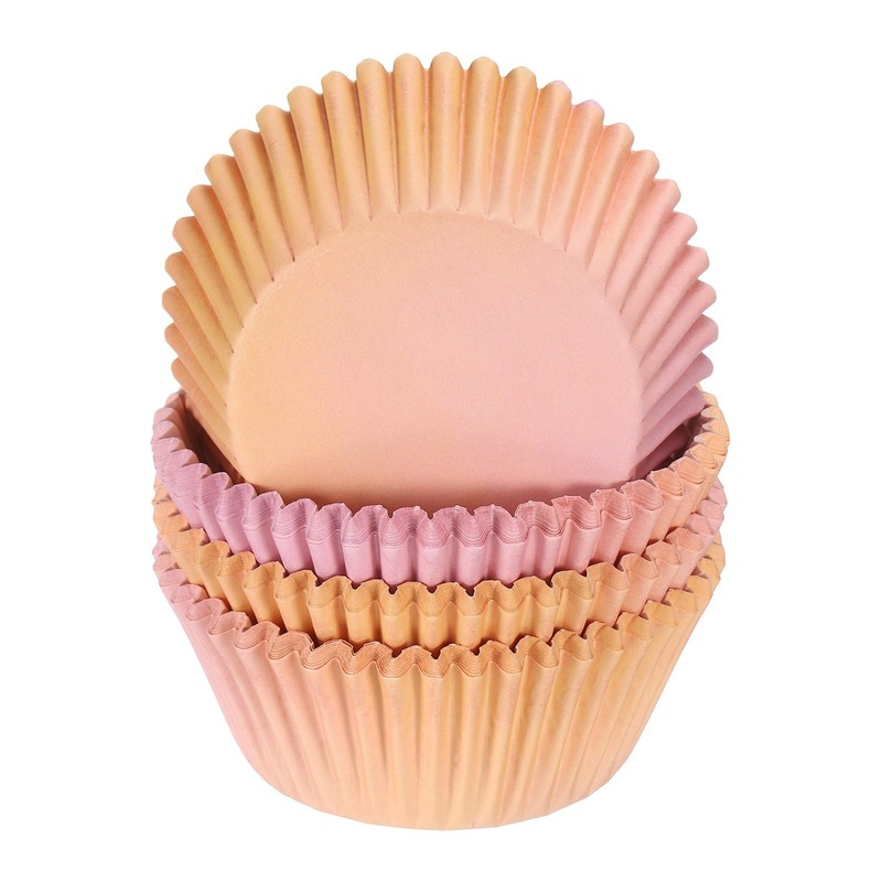 100 Count Cupcake Liners Cupcake Cups Standard Size, Pink Red Gradient