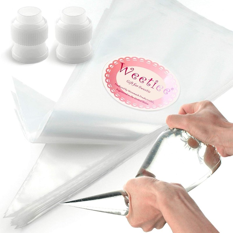 12-Inch Pastry Piping Bags - 100 Pack, BPA-Free with Bonus Couplers gallery